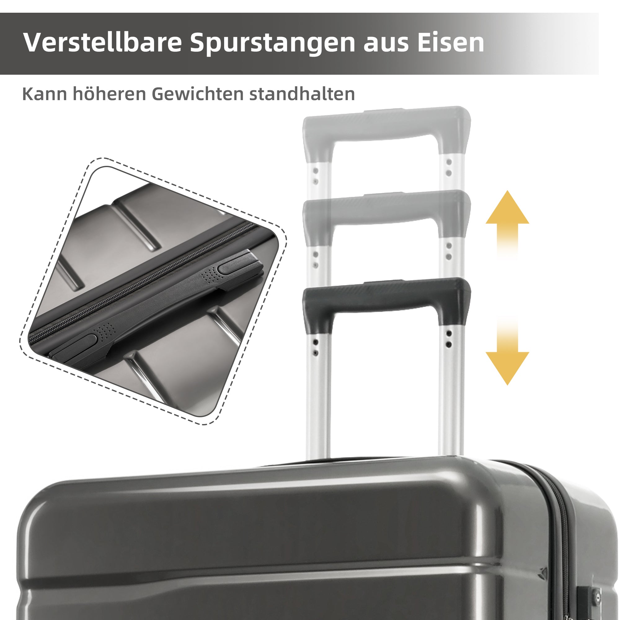 M-L-XL Suitcase Set (20"&24"&28") with Double 360° Swivel Wheels, TSA Lock, ABS+PC Material