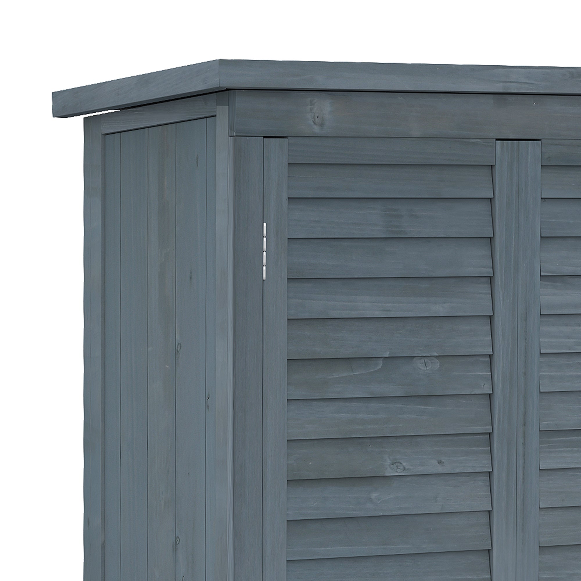 Fir Wood Garden Shed 39.5 x 79cm - Grey