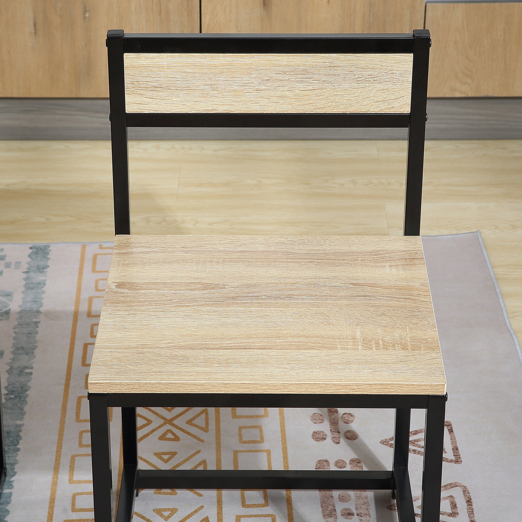 Dining Set 3-Piece 2 Chairs Small Spaces, Oak