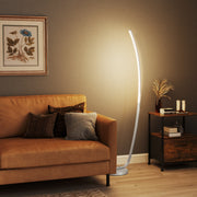 LED Floor Lamp Dimmable with Foot Switch for Living Room Bedroom, Silver