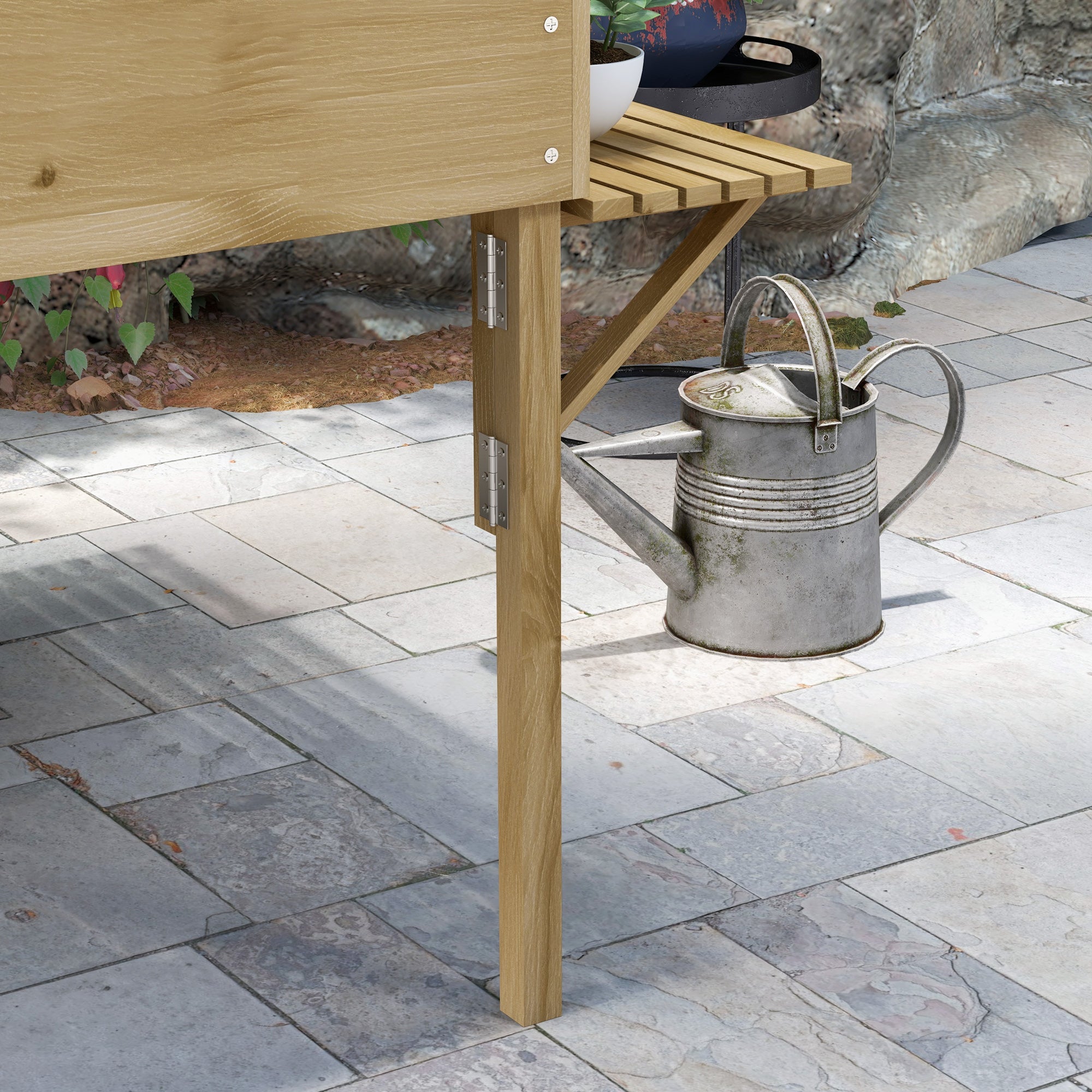 Raised Bed, Foldable Cold Frame, 12 Dividers, Natural Wood