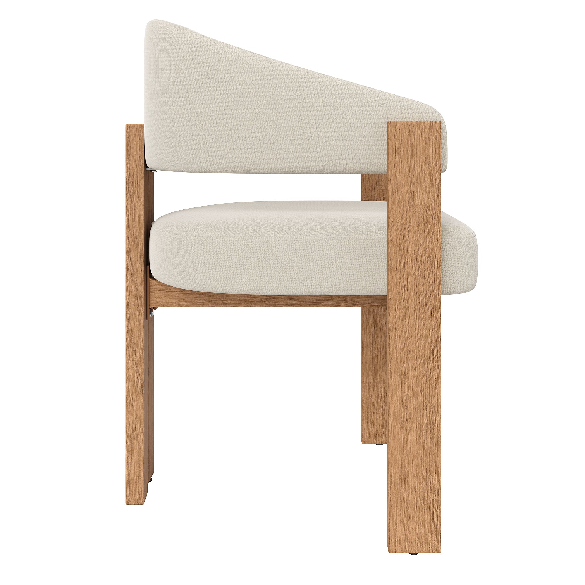 Ergonomic Dining Chair Set of 2 with Thick Padding and Sturdy Iron Legs, Wood Look