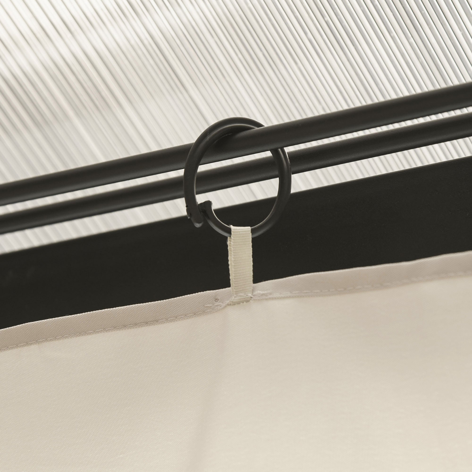 Pavilion Party Tent 3x4m with 4 Side Panels, Polyester Beige