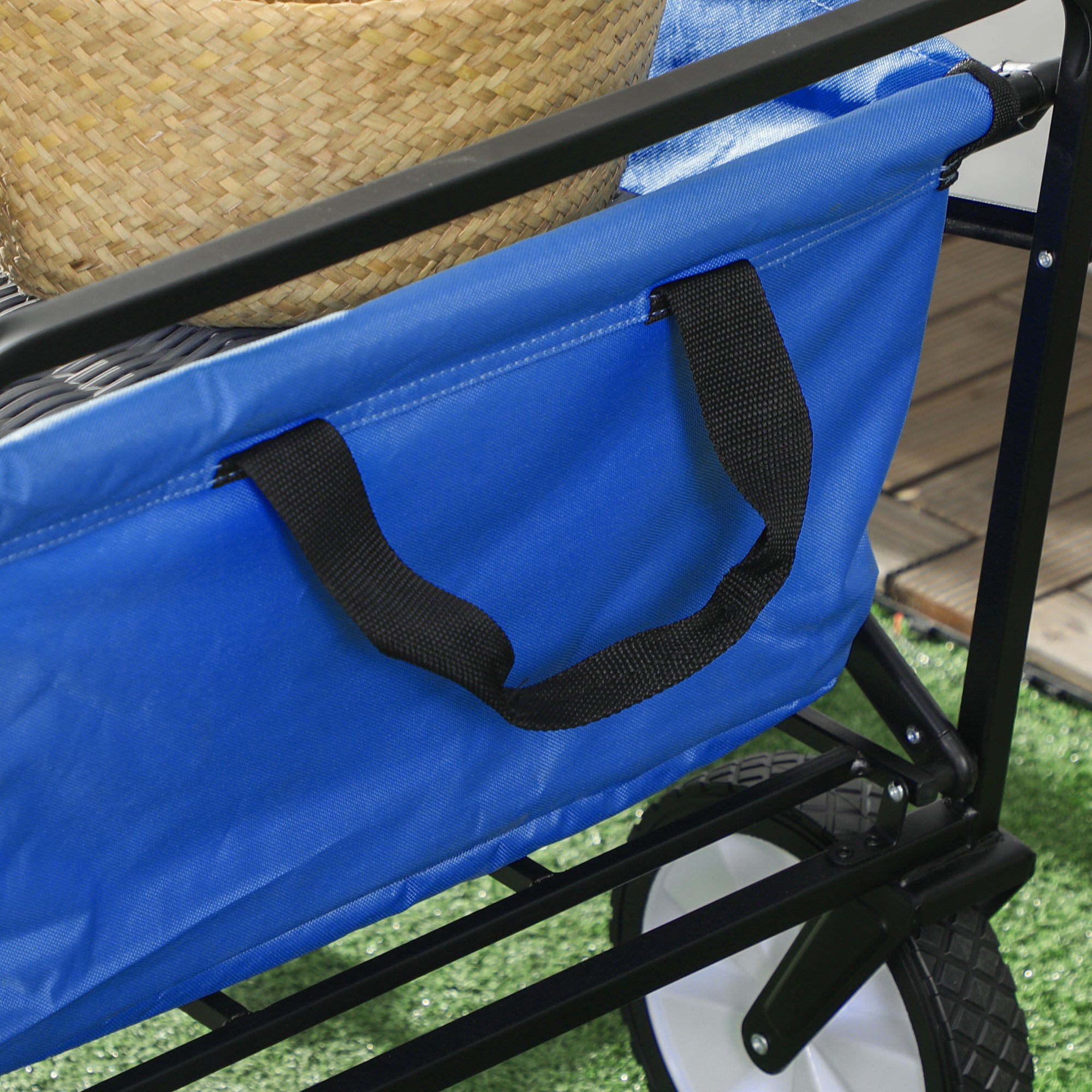 Handcart, Foldable 360° Garden Beach Transport Cart, Steel Frame Oxford