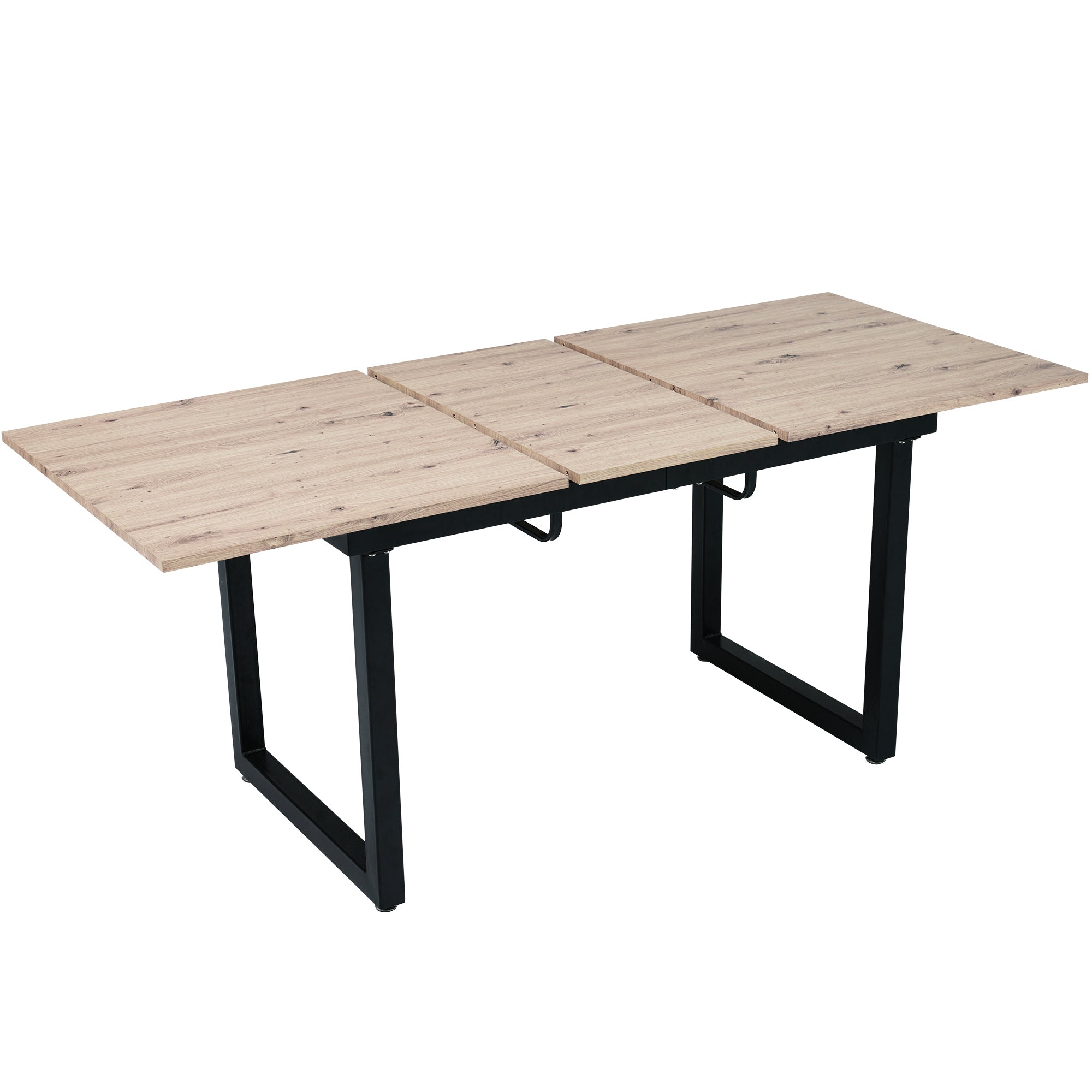 Extendable Dining Table 140/180cm Rectangular Industrial Foldable - Oak Look/Black