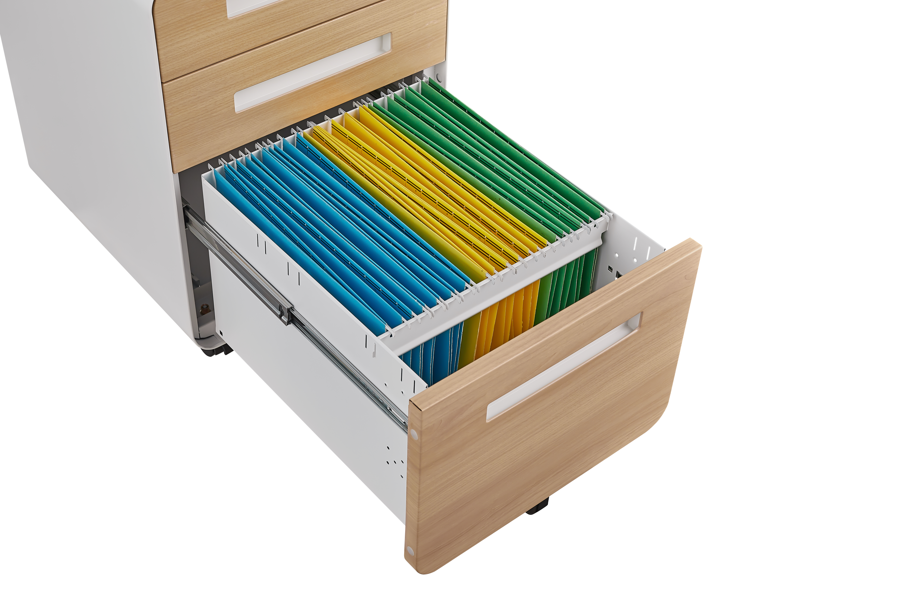 Mobile File Cabinet, 3 Drawer Under Desk Storage Legal/A4 Anti-Tilt Steel, White