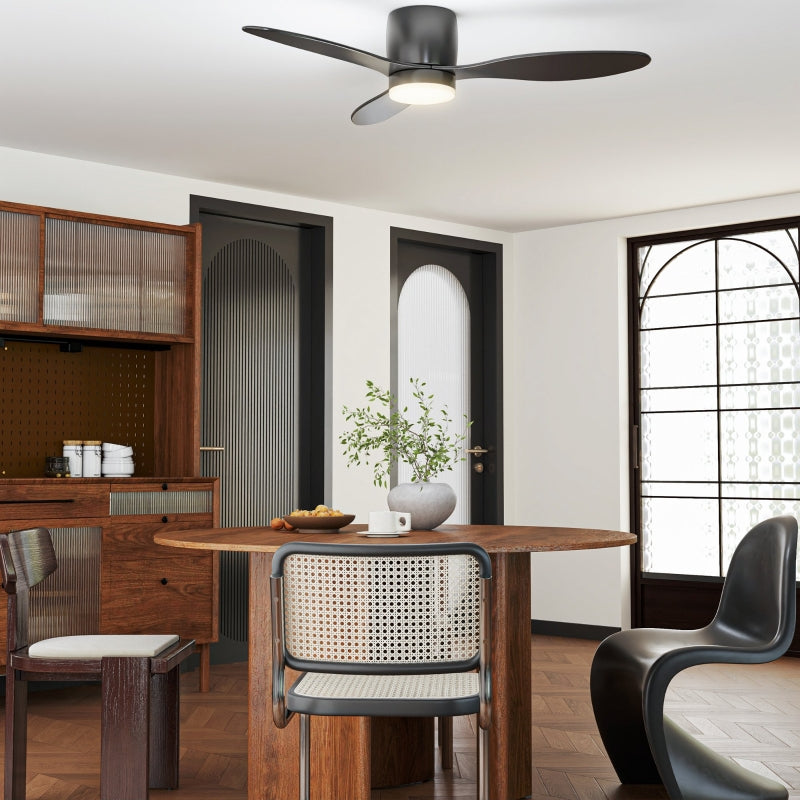 Ceiling Fan, 115 cm LED, Remote Control, 3 Blades, Bedroom