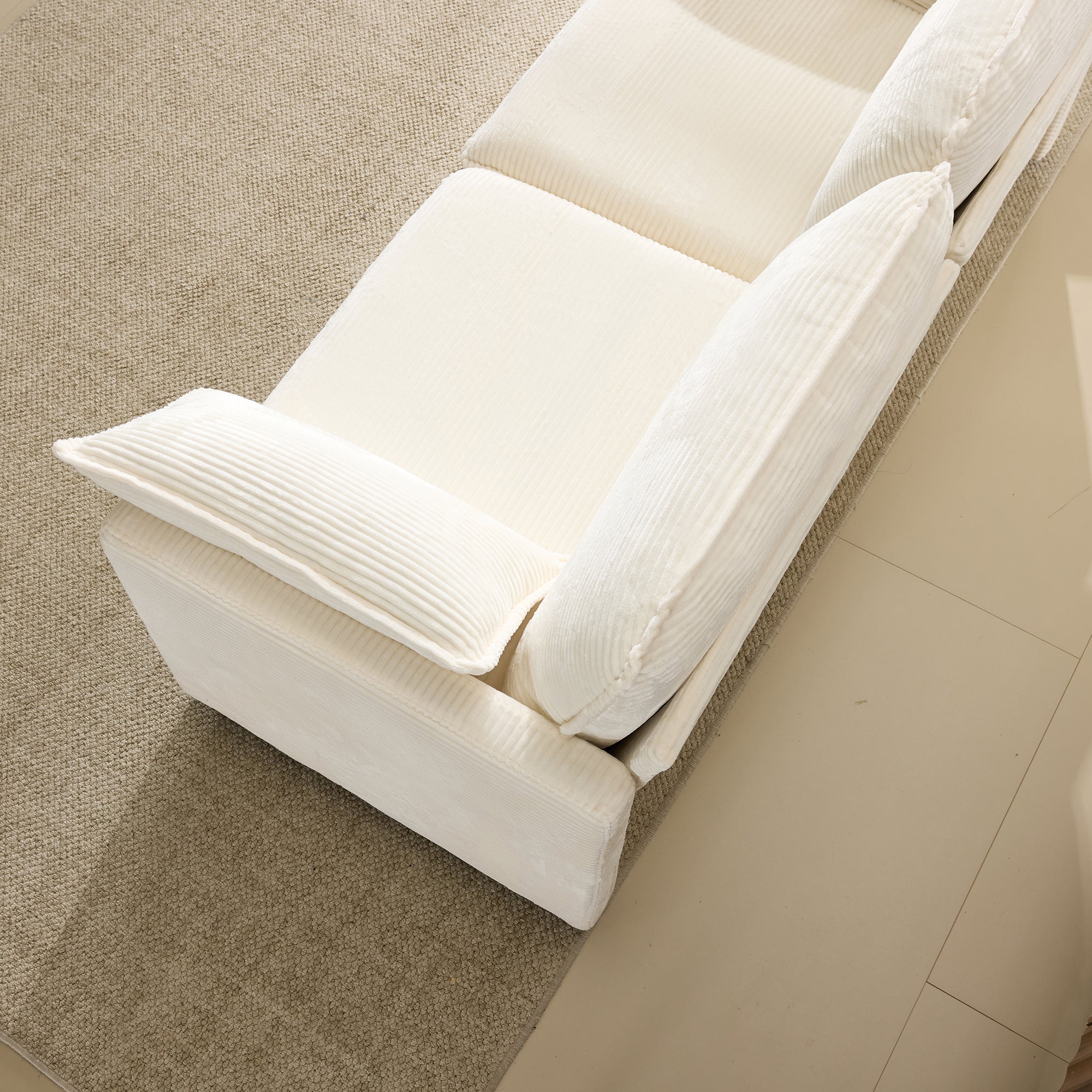 Modern Minimalist Sofa, 2-Seater Comfortable and Spacious, Living Room/Bedroom