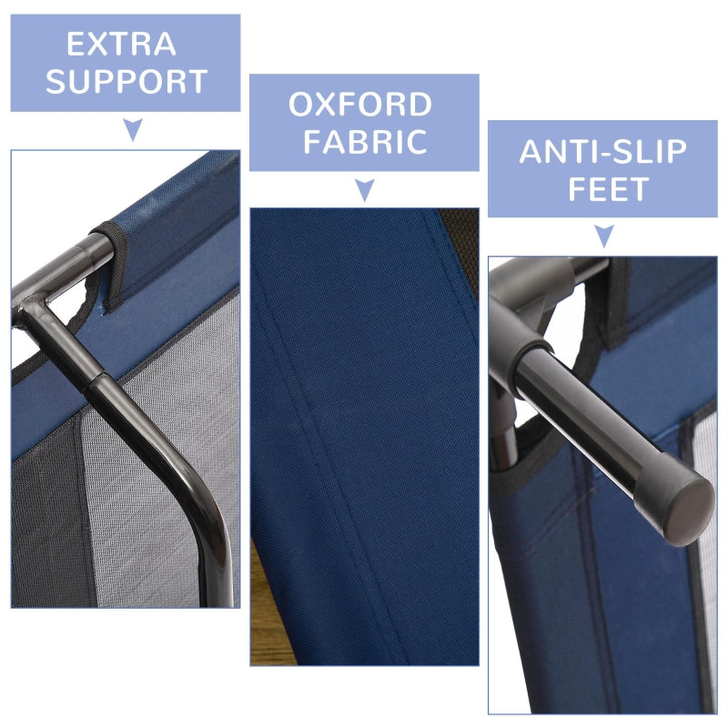 Raised Dog Bed Elevated Pet Cot - Blue (Large)