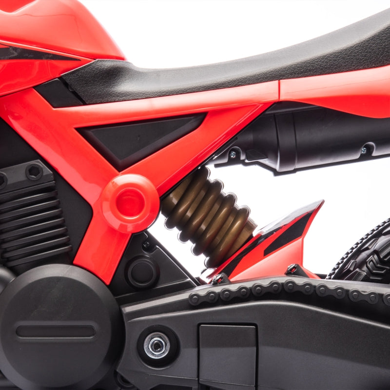 Electric Motorcycle for Children with 6V Battery and Training Wheels, Red