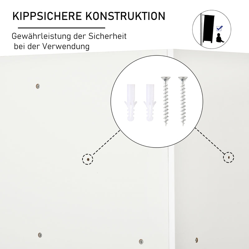 Children's Corner Shelf 3 Storage Boxes Toy Storage White