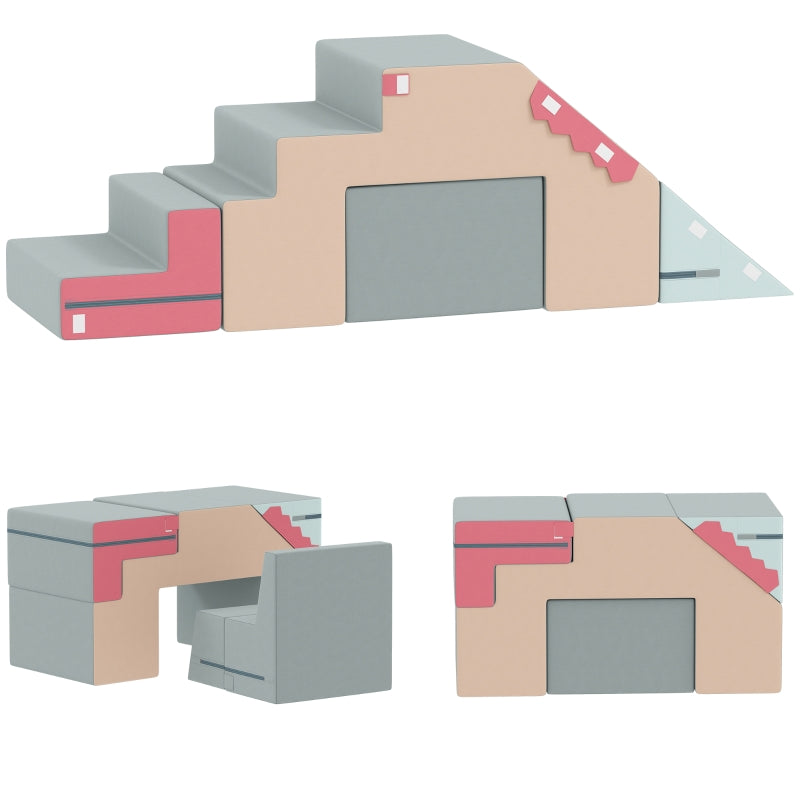 Soft Play Blocks Set, 2-Piece Toddler Climbing & Building, Colorful Foam