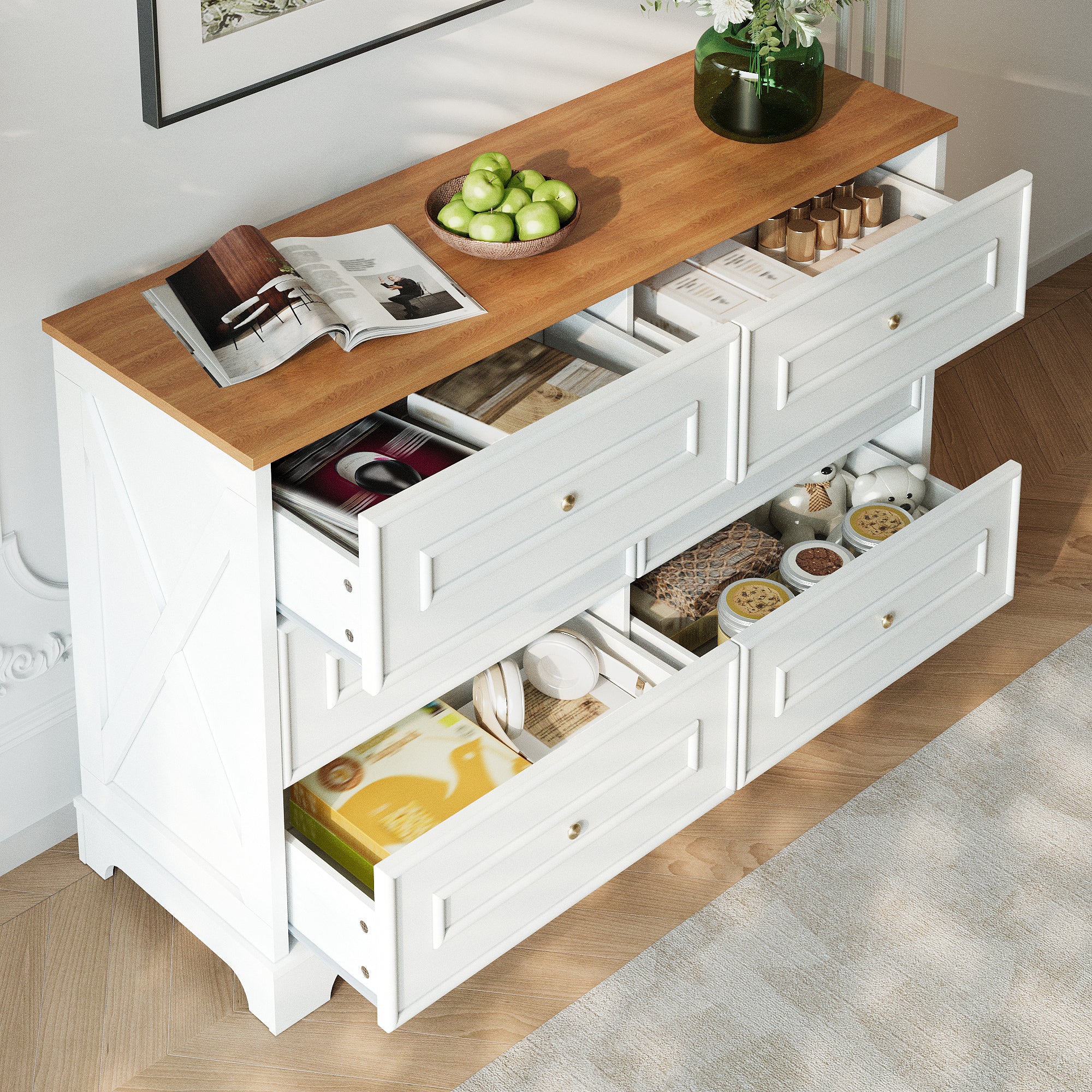 Sideboard Modern 6 Drawers Minimalist 120x40x76 cm