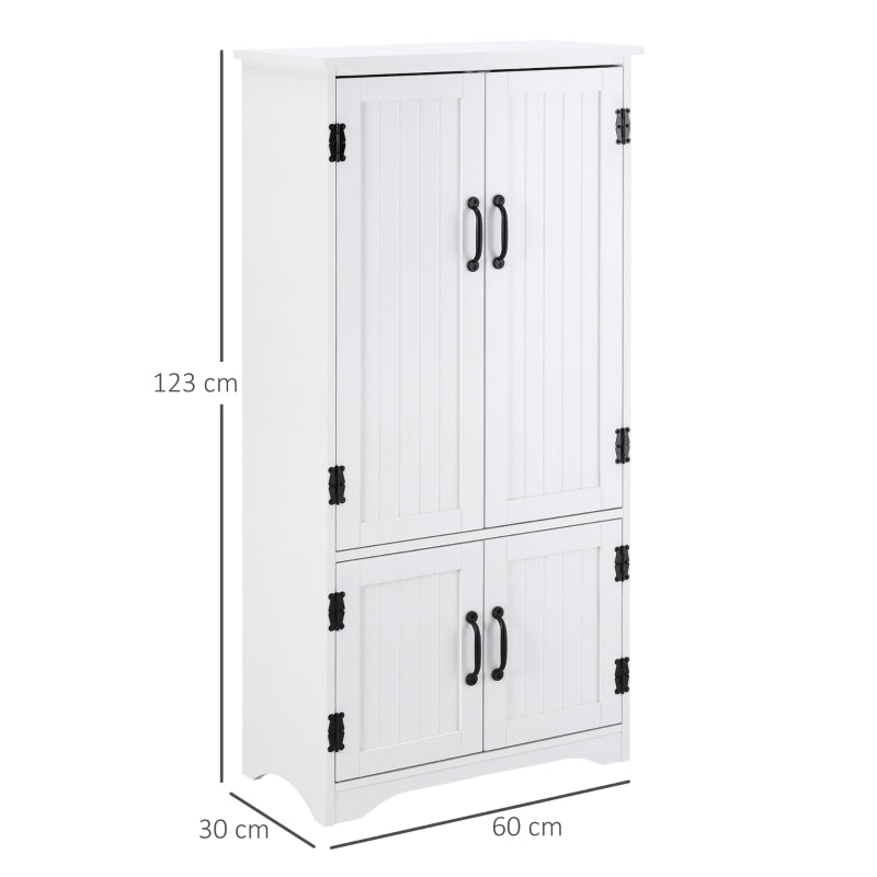 Accent Floor Storage Cabinet with Adjustable Shelves and 2 Doors, White