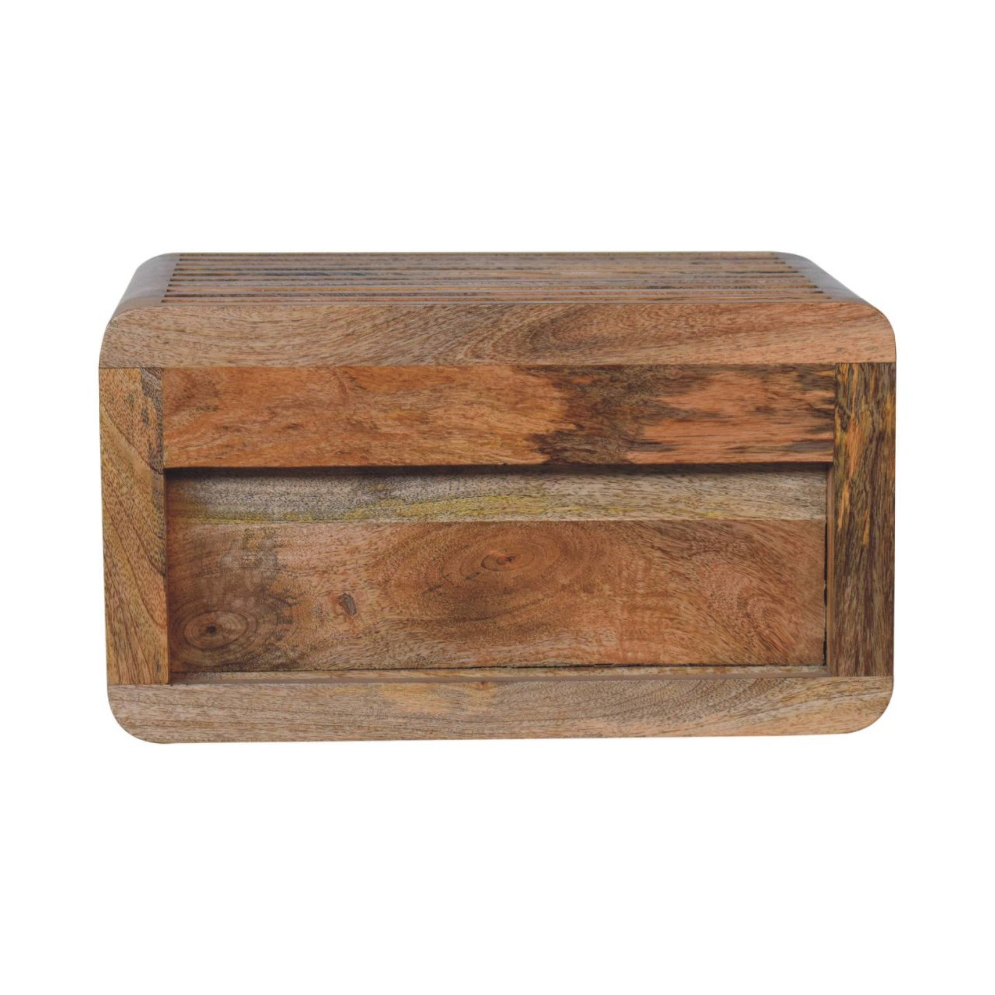 Soba Wall Mounted Bedside Open Slot Solid Wood Dark Brown