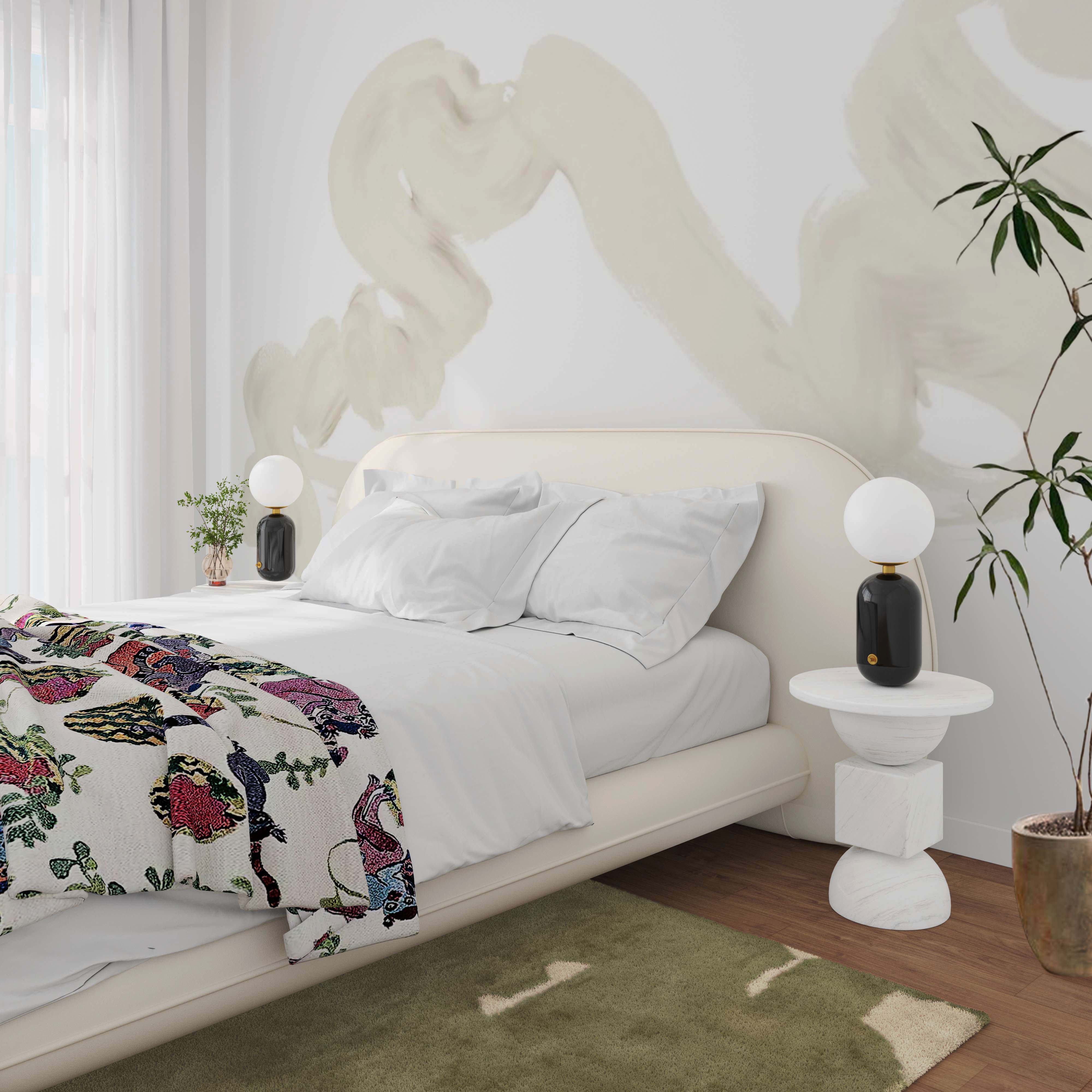 Ophelia Super King Bed Faux Wool Cream