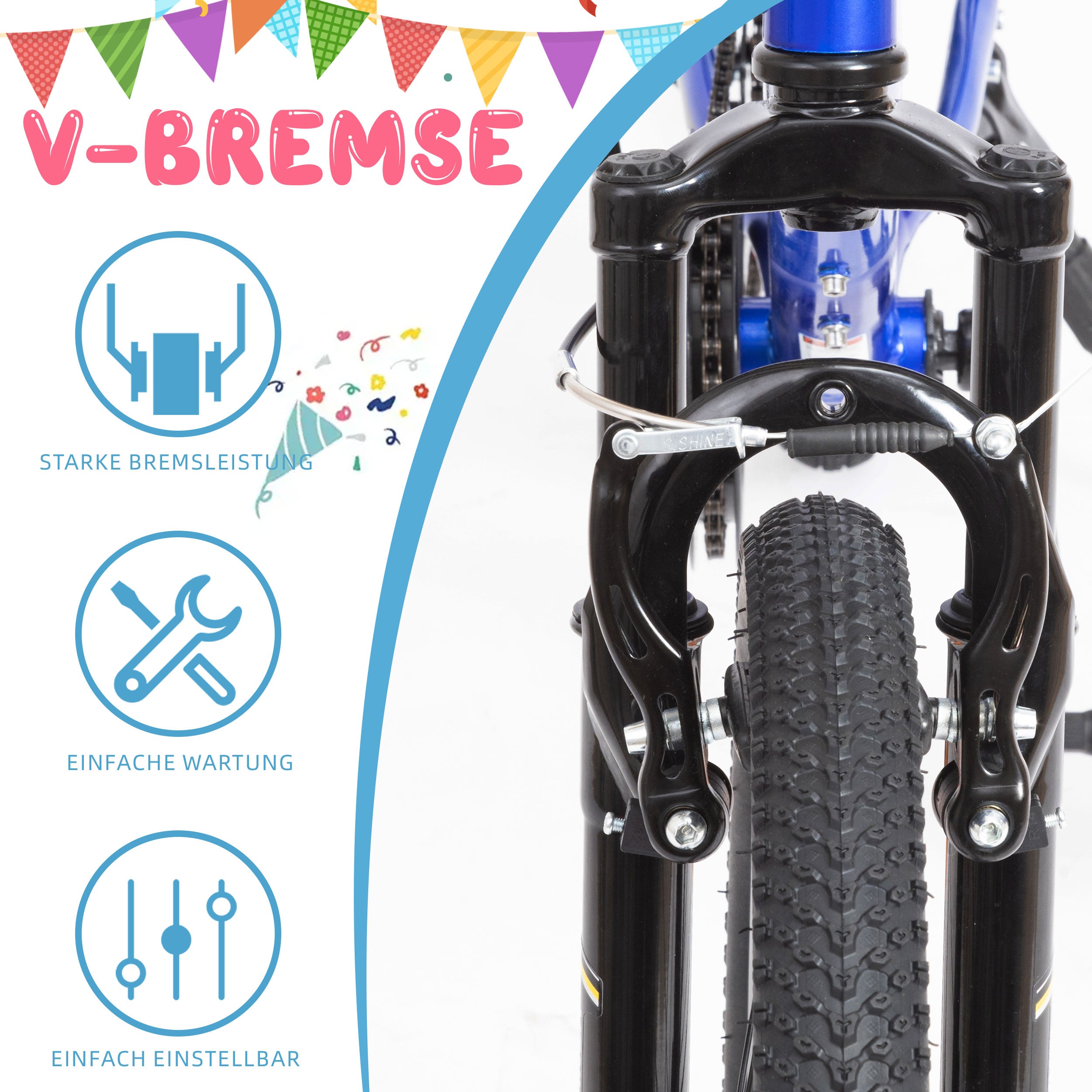 20-inch Children's Mountain Bike with 6-Speed Derailleur and V-Brakes