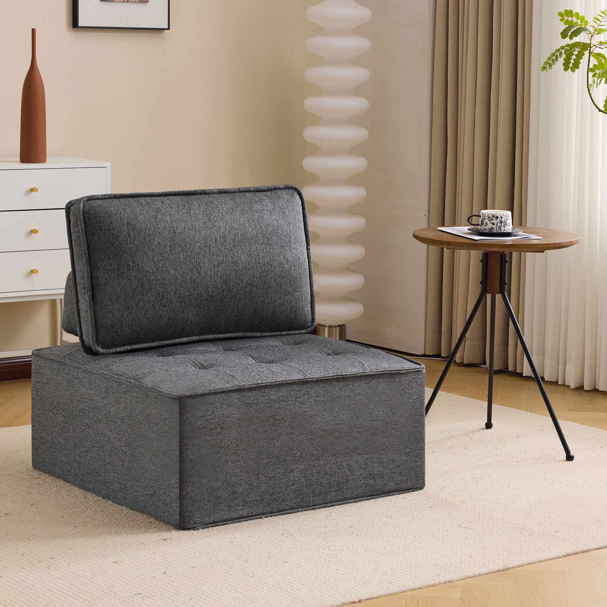 Single Sofa: Compact Armchair for Living Room, Fabric