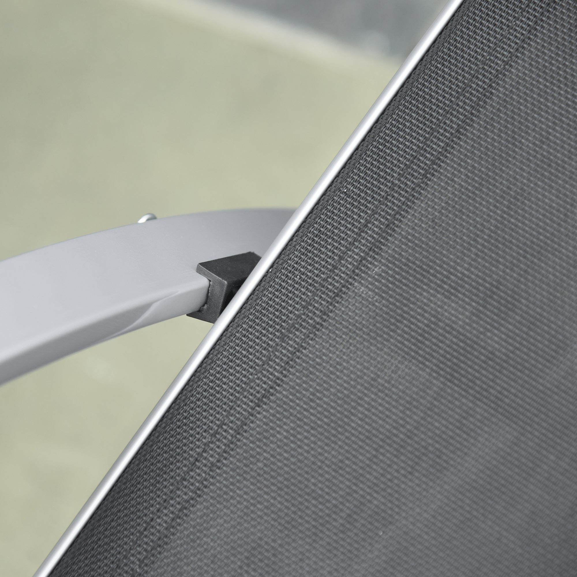 Garden Seating Set, 3-Piece Lounger & Table 2 Chairs Patio, Metal Mesh Black