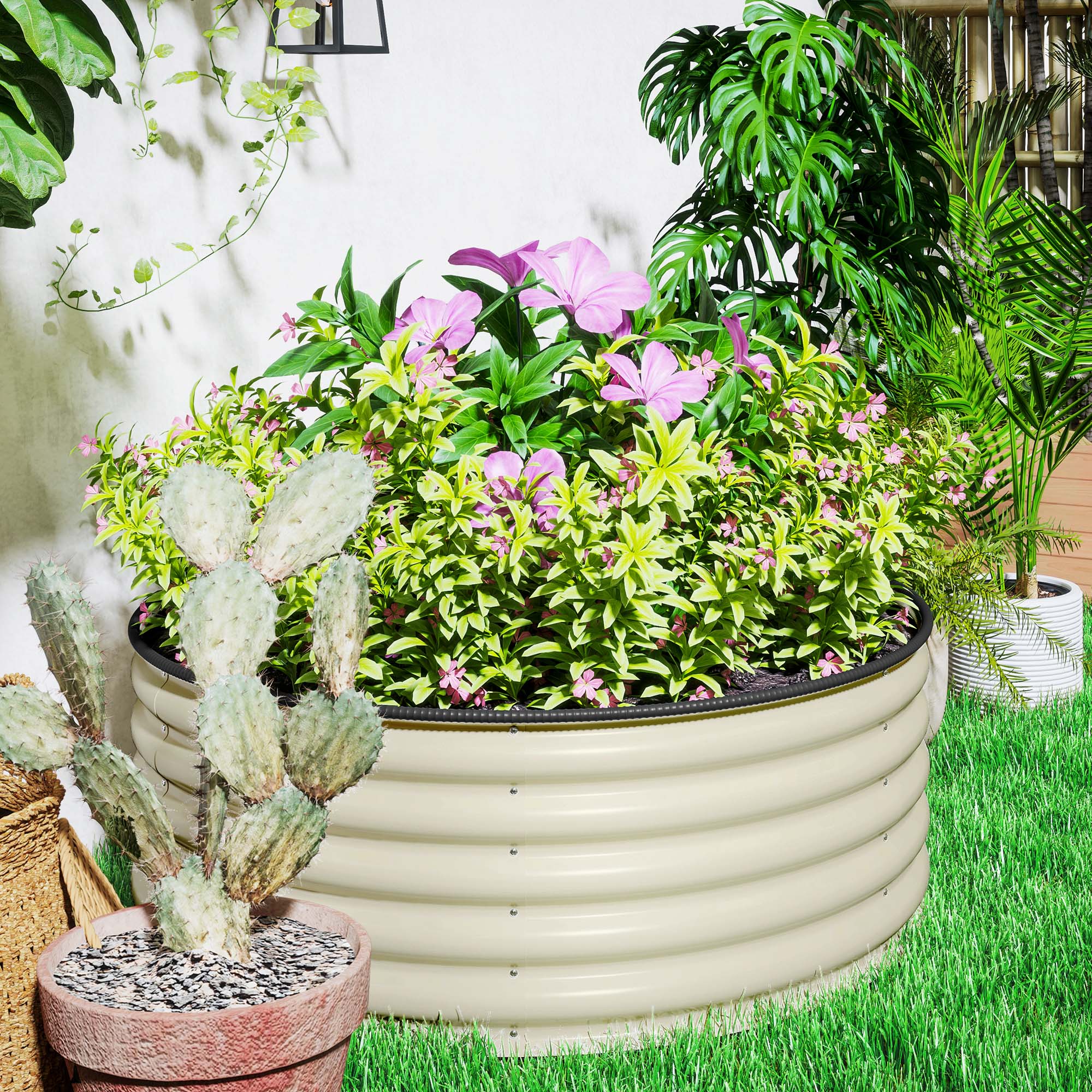 Raised Bed, Steel, 120x120x43cm, Steel