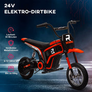 Electric Motorcycle for Kids, 24V with Horn, Light, 8-16 km/h, Red