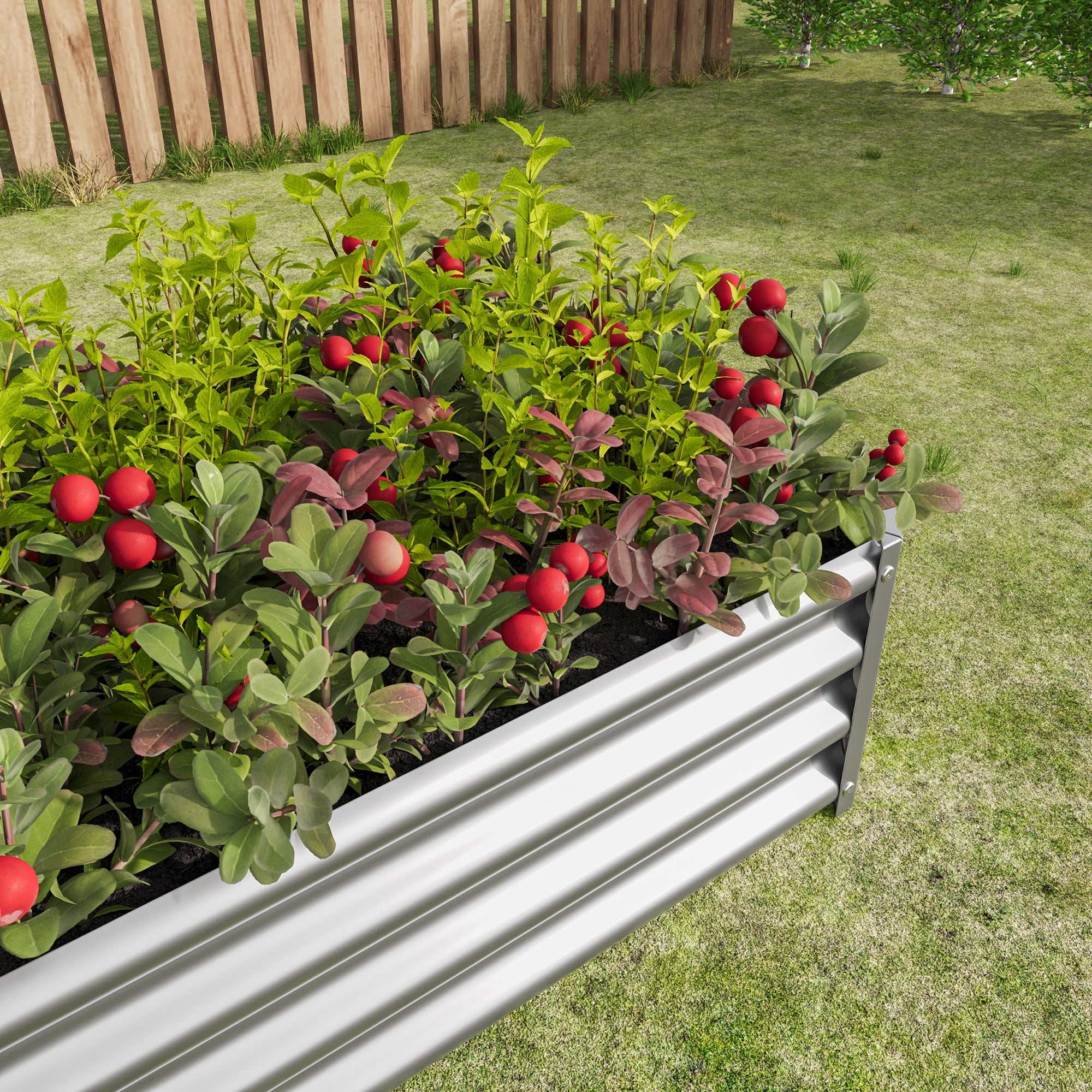 Raised bed Metal Plant Bed, Stable Design, Rust Protection, for Vegetables, Herbs & Flowers, Anthracite