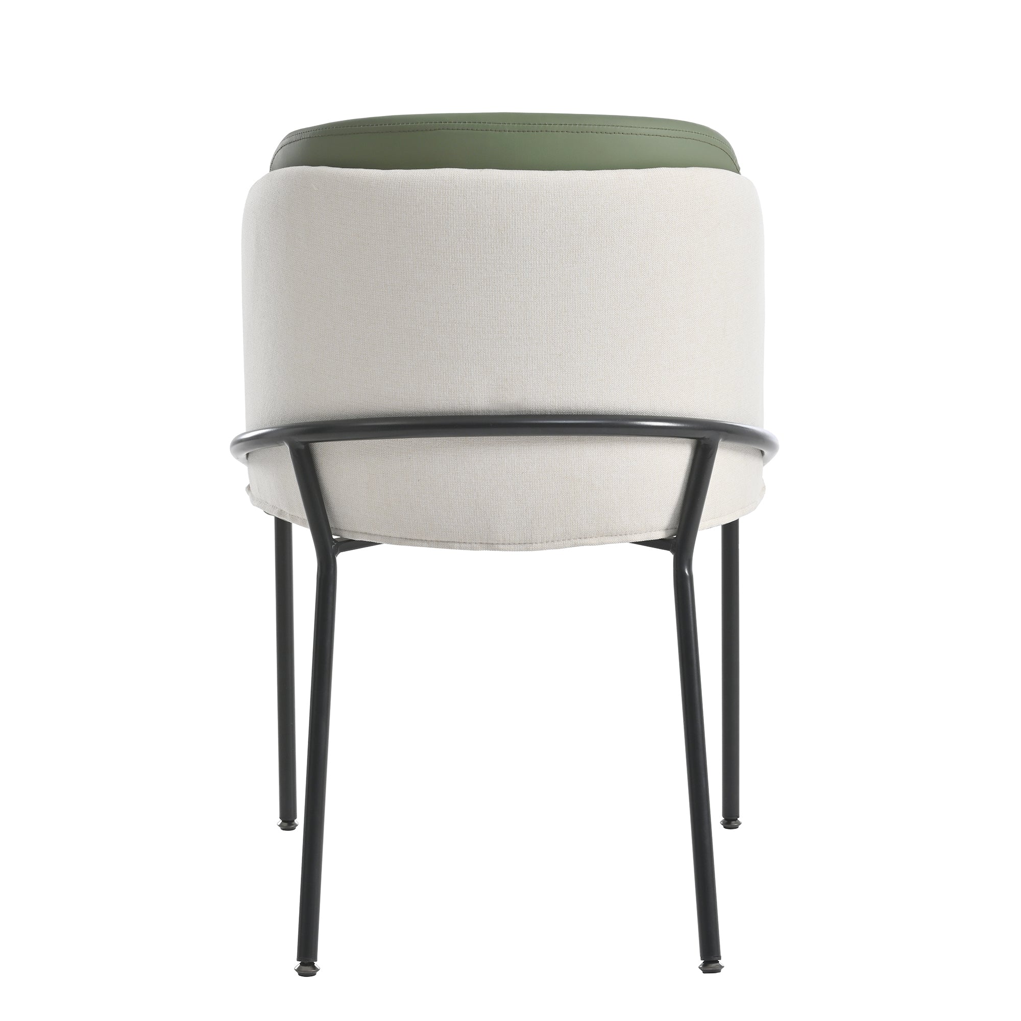 Modern Chairs, 4-Pack Angled Legs Adjustable Feet, Beige+Green PVC Faux Leather