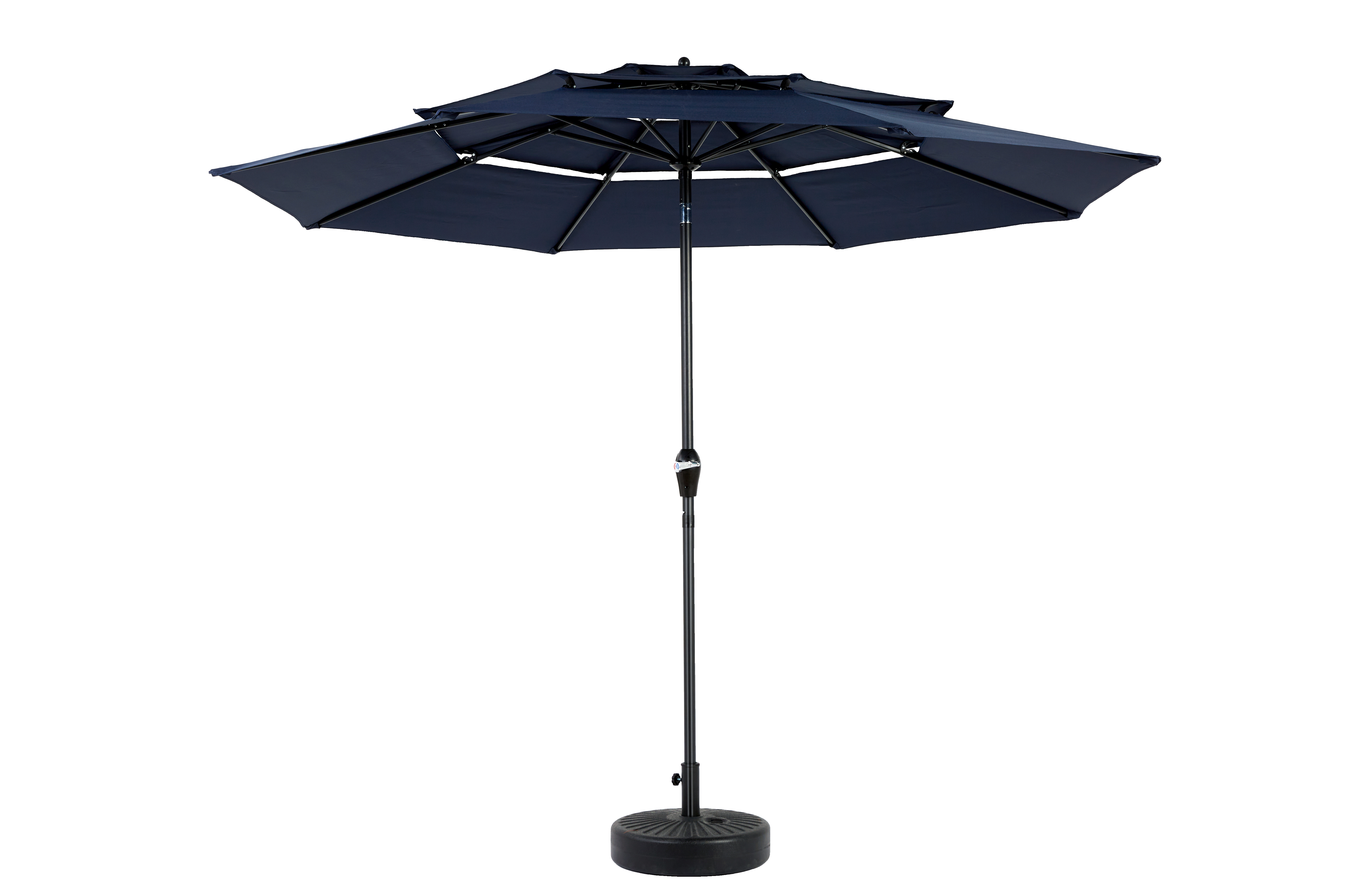 Outdoor Umbrella 14.8 Ft Double Sided Rectangular Large with Crank, Navy Blue