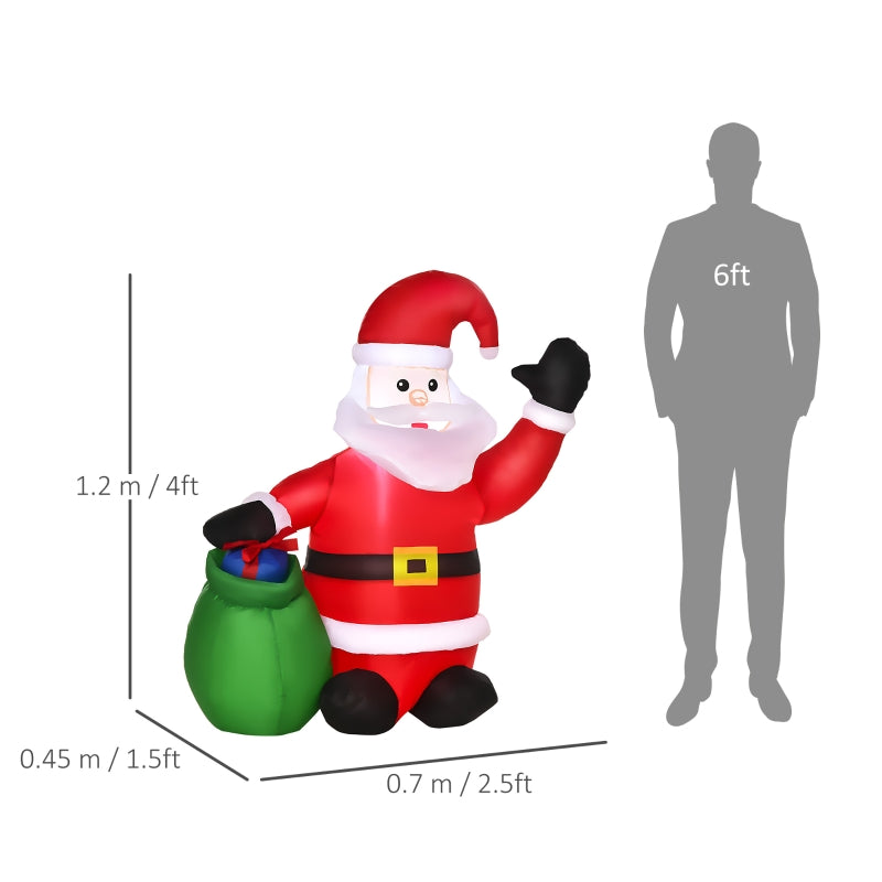 Inflatable Santa Claus 4ft LED Christmas Decoration