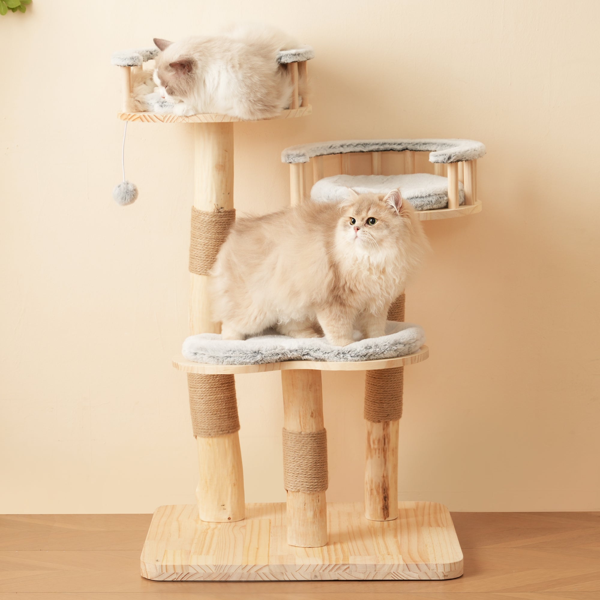 Designer Cat Climbing Frame 98cm 3-Step Jumping Board Solid Wood