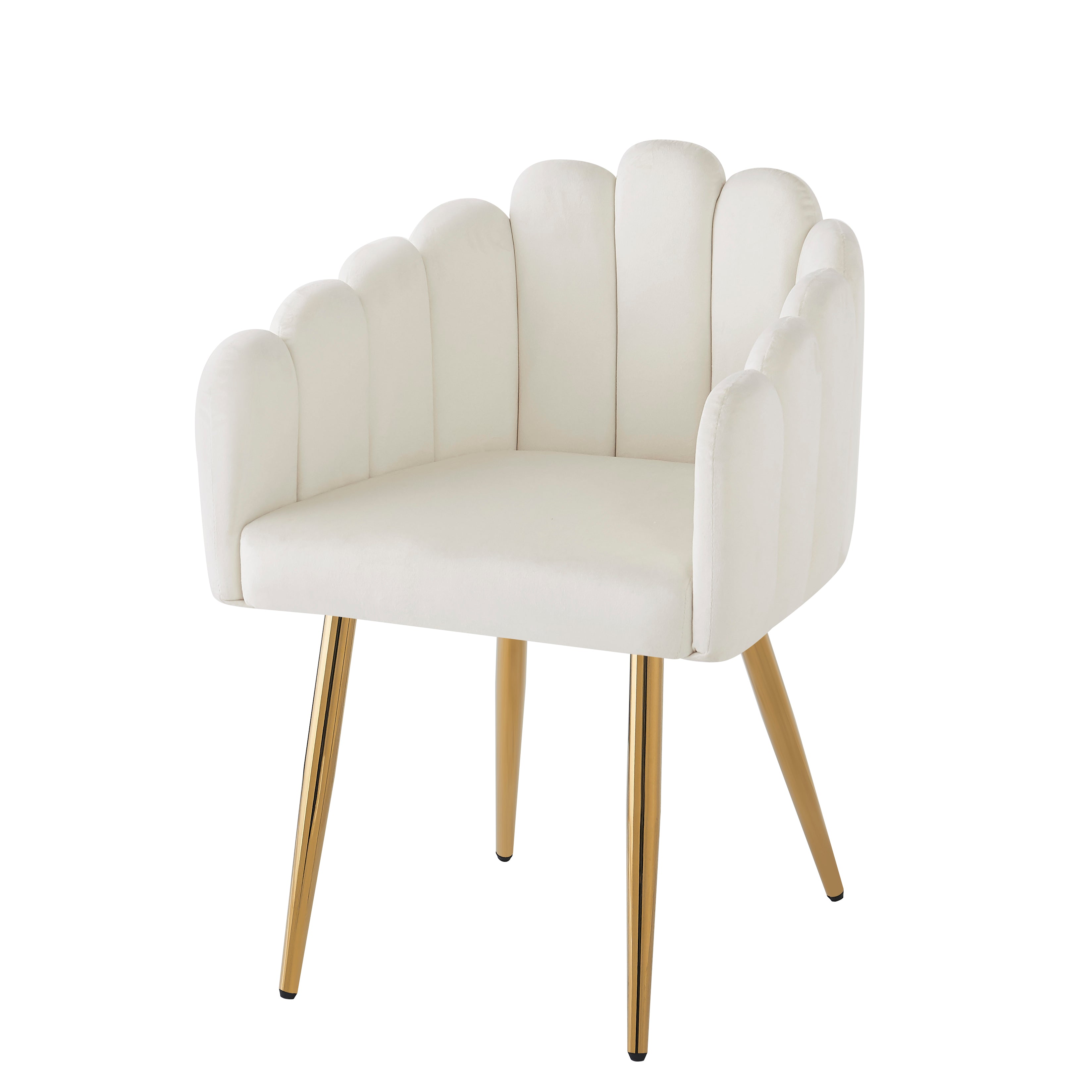 Dining Chair, 4-Piece Fan-Shaped Adjustable Velour Fabric