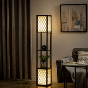 Floor Lamp with Shelf, Double Light, 40W E27, Pull Chain Switch