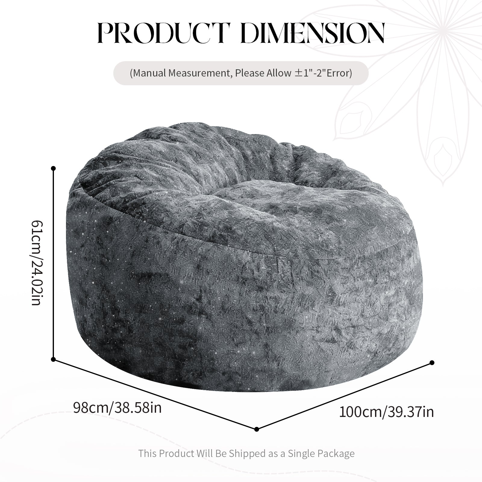 Curved High-Back Bean Bag Chair Full-Body Contour Support