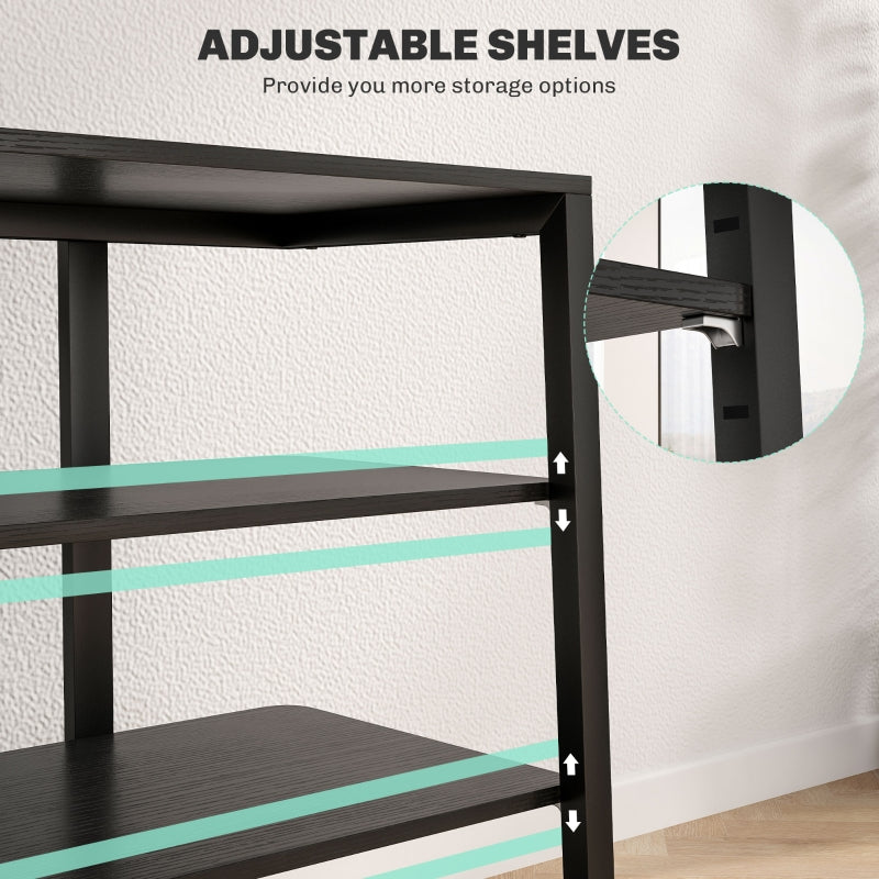 HiFi Stand, Four Storage Shelves - Black