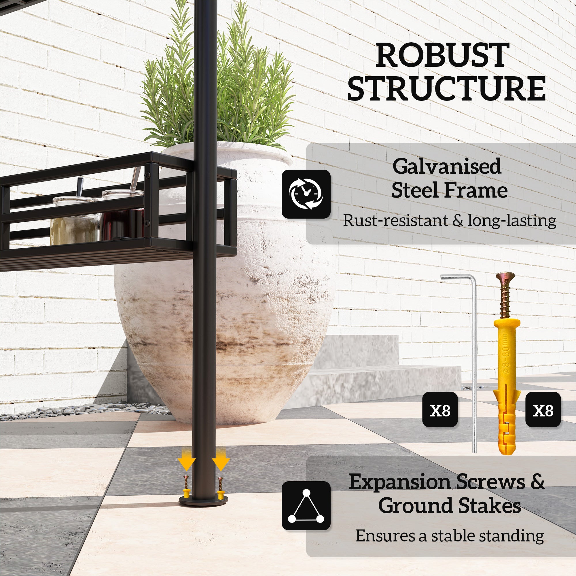 8' x 5' Grill Gazebo, Double Tier, 2 Shelves, Storage Baskets, Beige