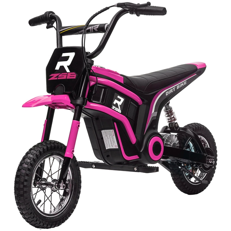 Electric Motorcycle for Kids, 24V Horn, Light, Twist-Grip Throttle, Pink