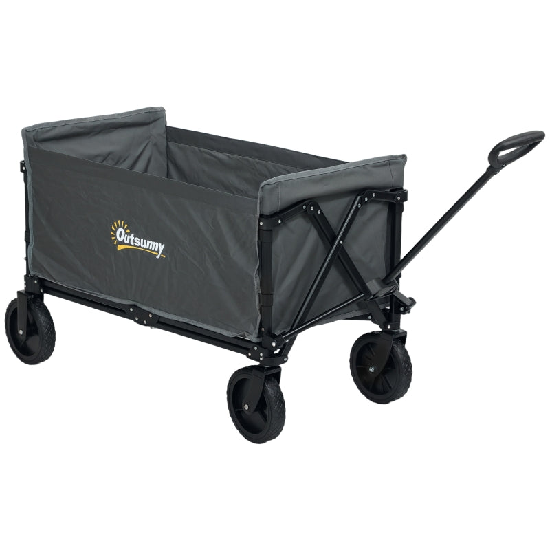 120L Festival Trolley, Folding Compact Cart with Adjustable Handle, Grey