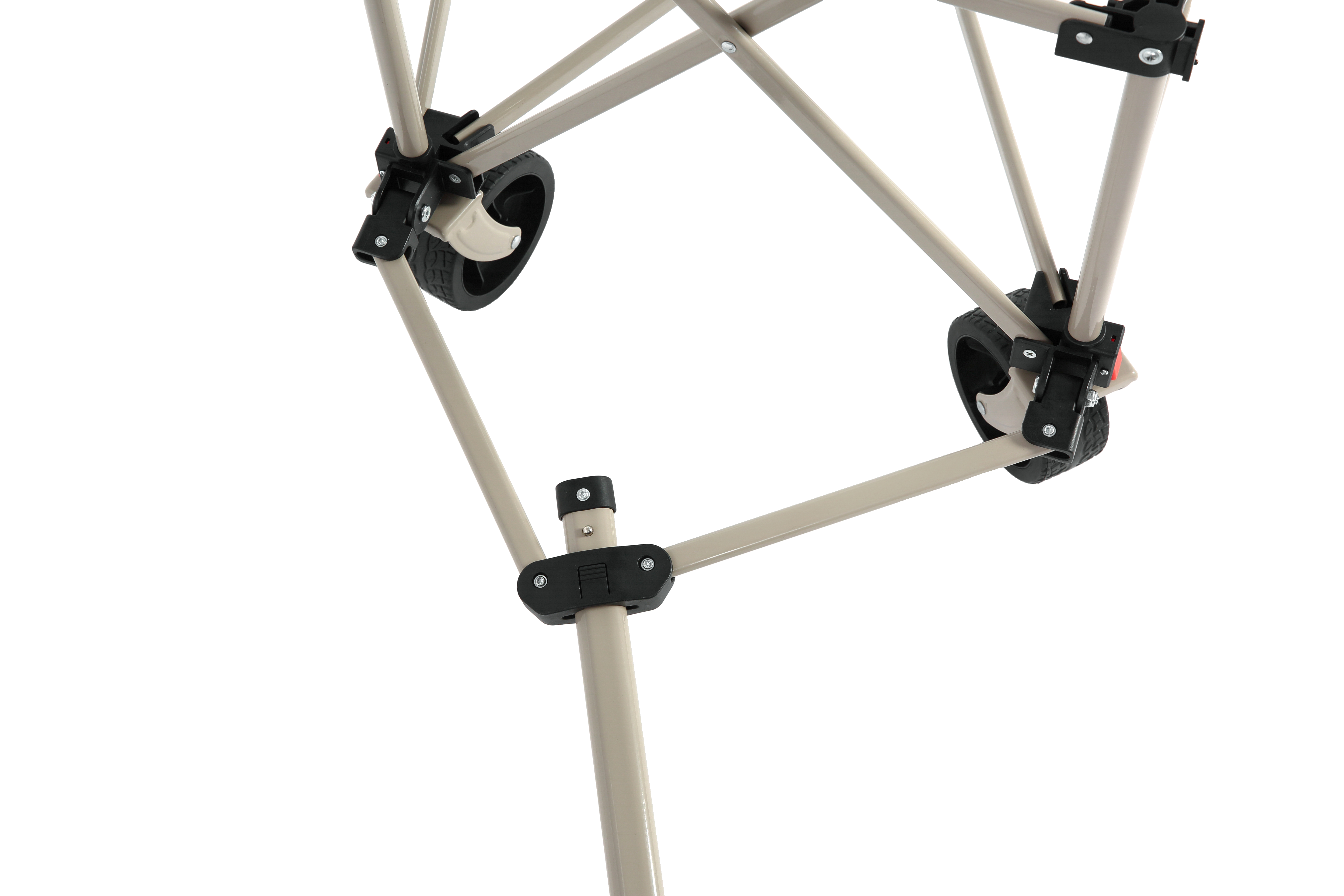 Folding Wagon Cart, All Terrain Wheels, Heavy Duty, Adjustable Handle, Beige