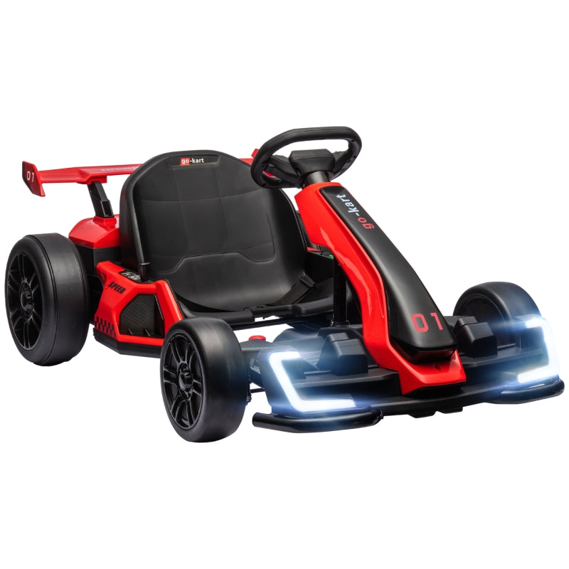 Children's Electric Go-Kart with Horn, Music and Adjustable Seat, Red
