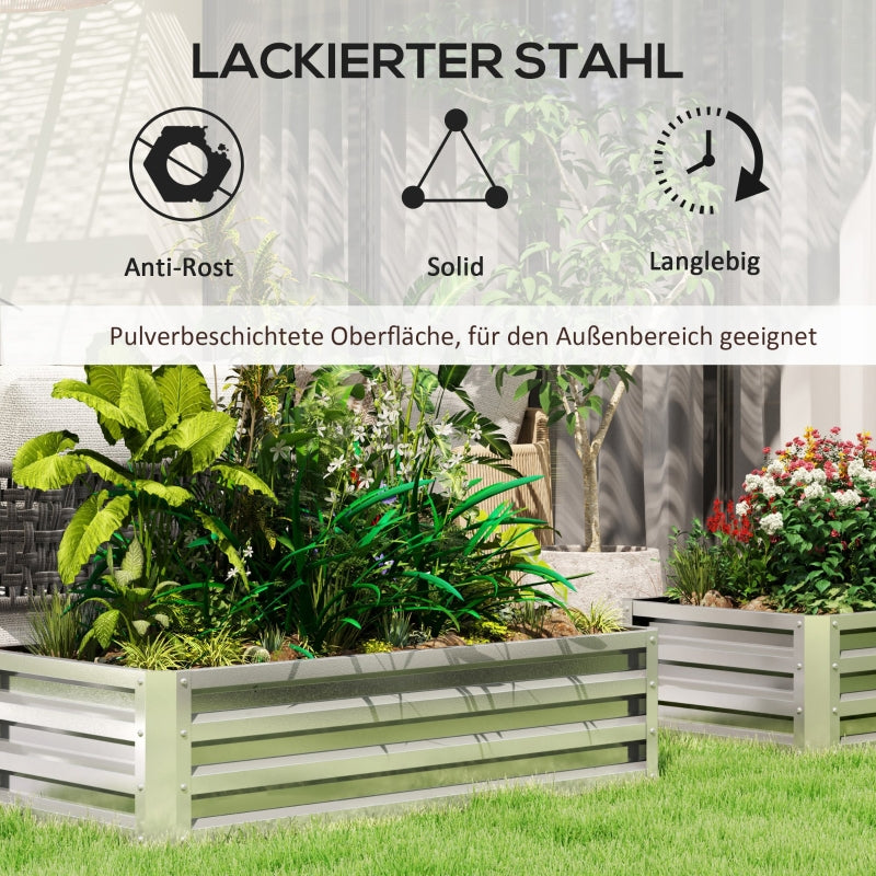 Raised Bed, Weather-Resistant Garden Planter 120x60x30.5 cm, Steel