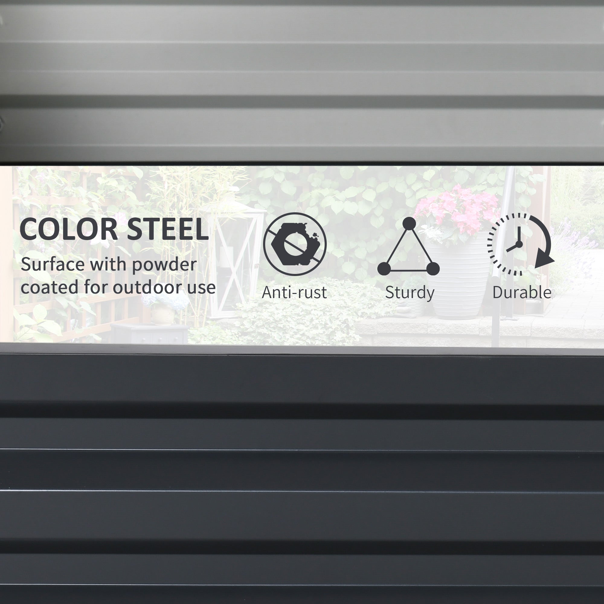 Raised Beds Galvanized Outdoor Planters for Herbs and Vegetables, Grey