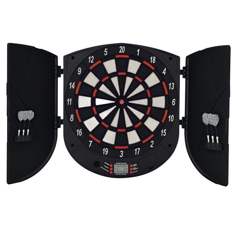 Electronic Dartboard, Voice LED Display, 26 Games, Black