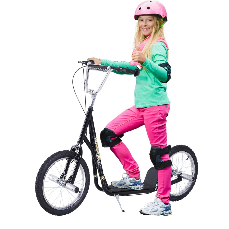 Children's Scooter with Pneumatic Tires, Height Adjustable, Black