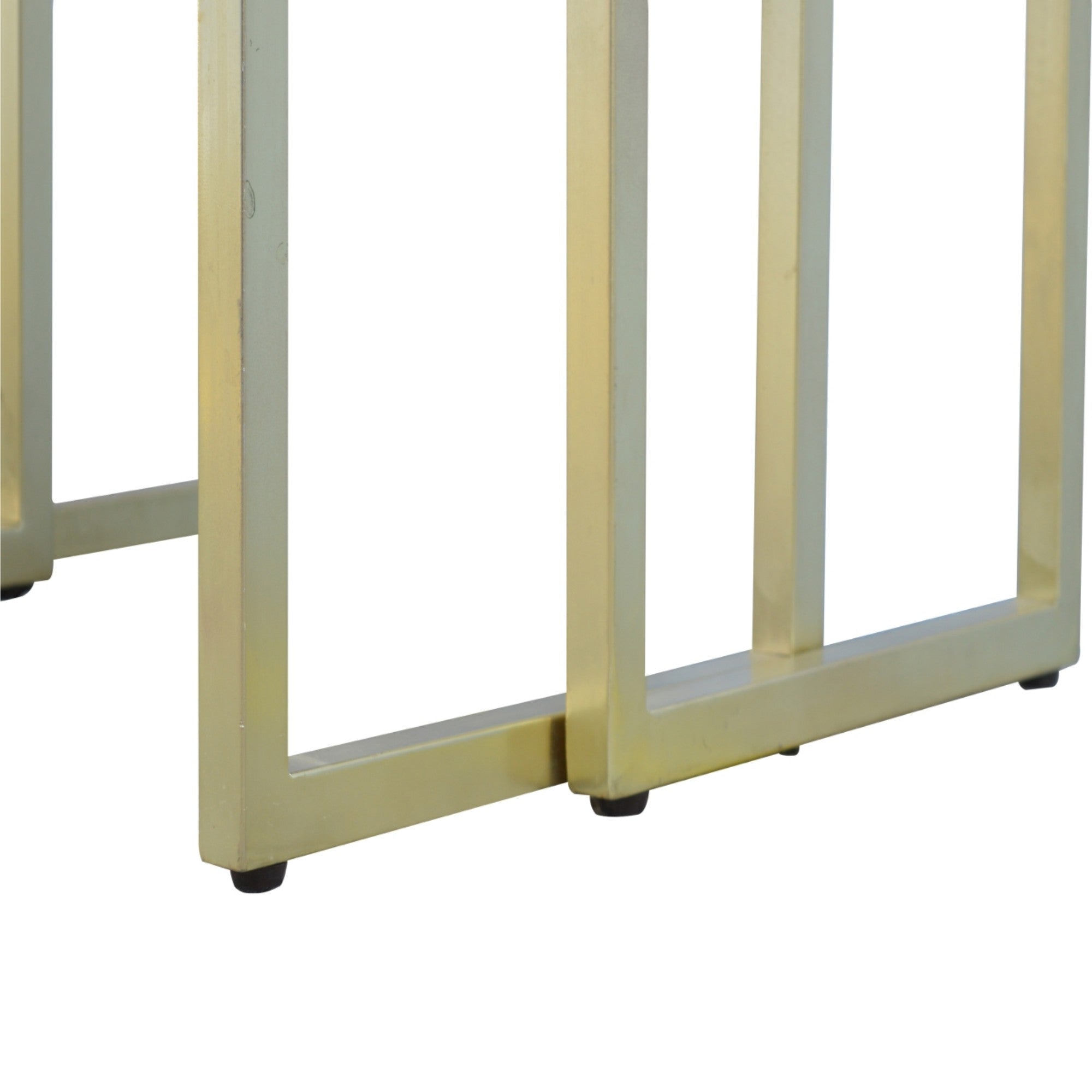 Solid Wood Table Set of 3, Metal Chunky Gold, Solid Wood