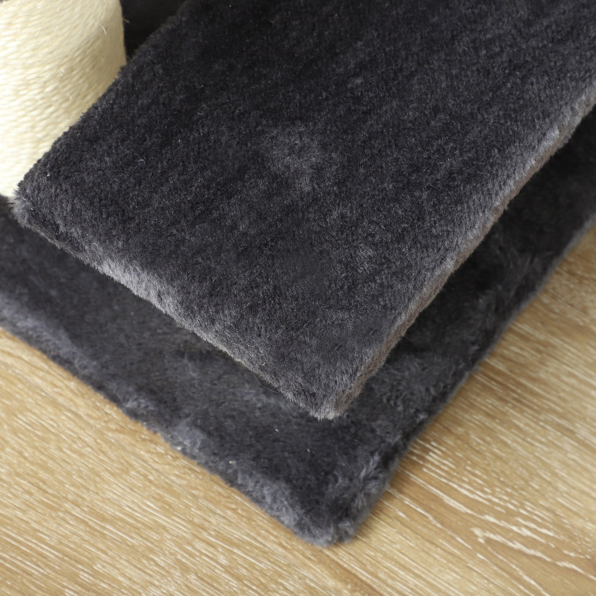 Pet Stairs 4-Step Dog & Kitten, Soft Plush, Grey