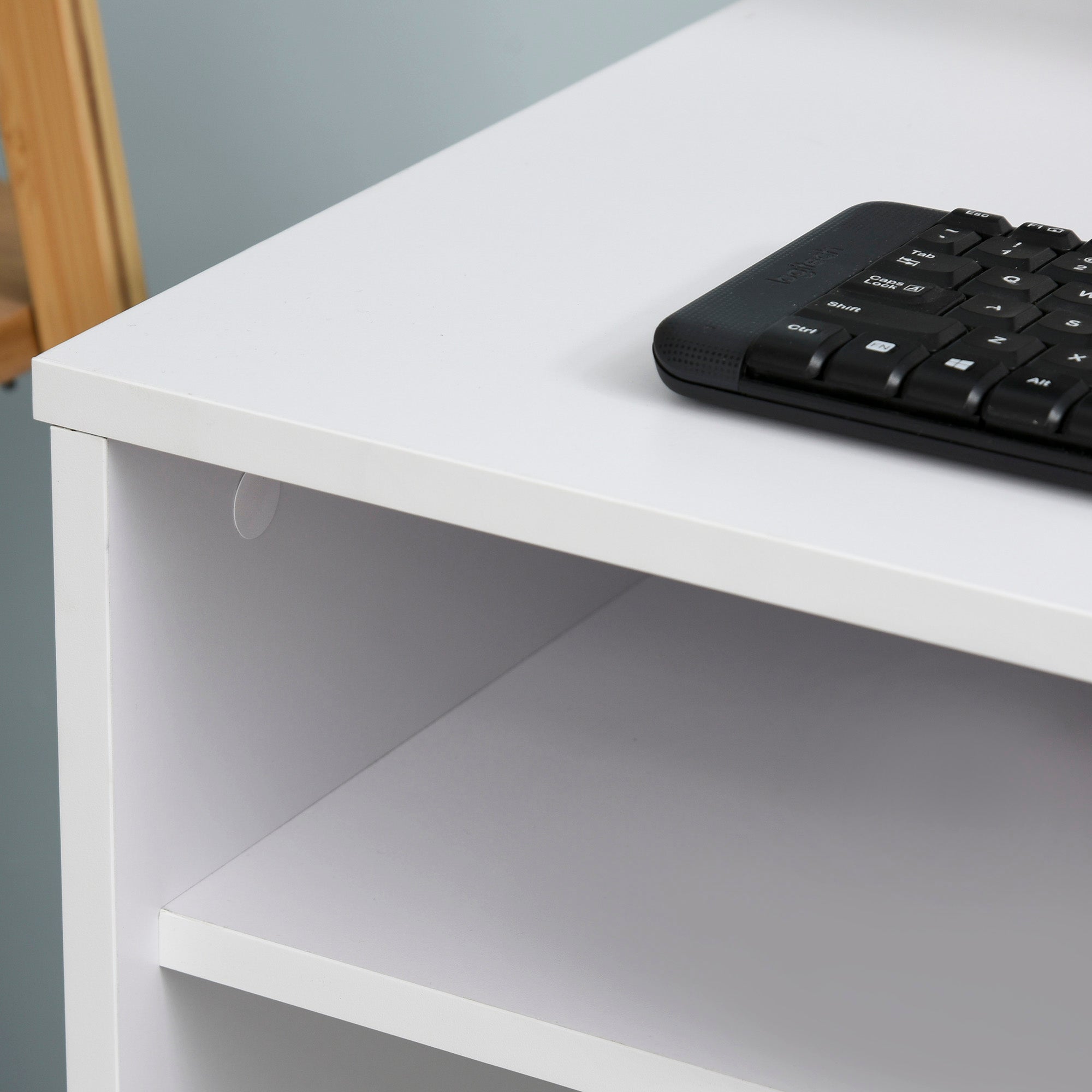 Compact Computer Desk Study Table with Drawer Storage White