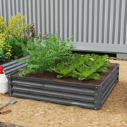 432L Raised Garden Bed, Square Steel Frame for Vegetables, Flowers, Herbs, Light Grey