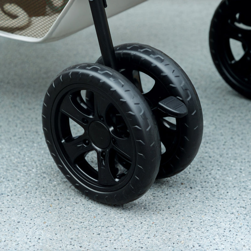 3-in-1 Pet Stroller, Folding Dog Cart with Removable Carrier, Grey