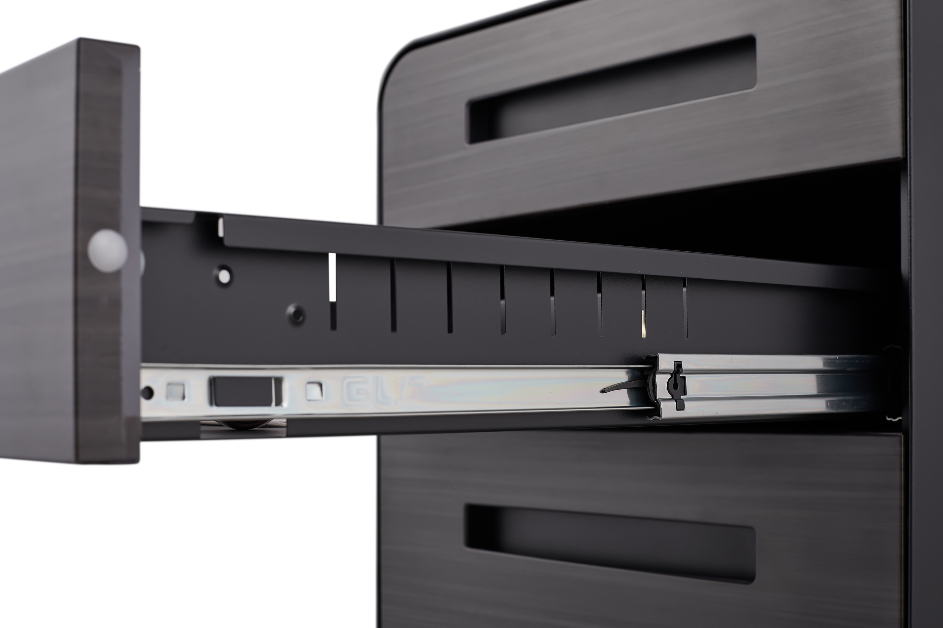 Mobile File Cabinet 3 Drawer Under Desk Anti-Tilt 5 Wheel - Black