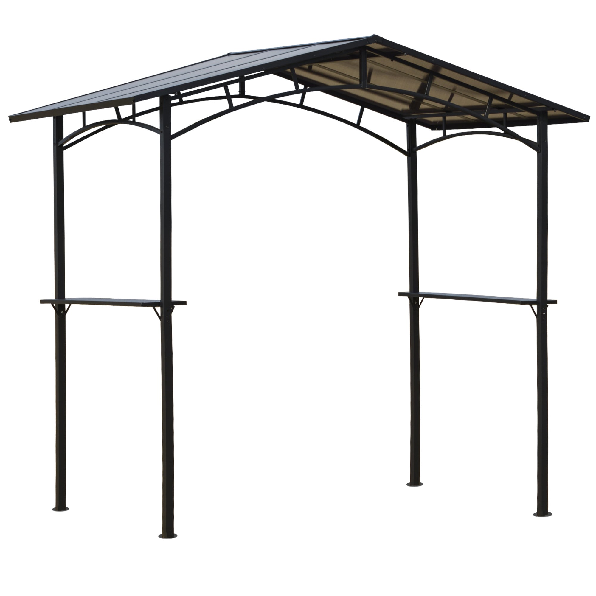 Outdoor BBQ Gazebo Tent 8ft x 5ft with 2 Shelves, Aluminium Steel Frame